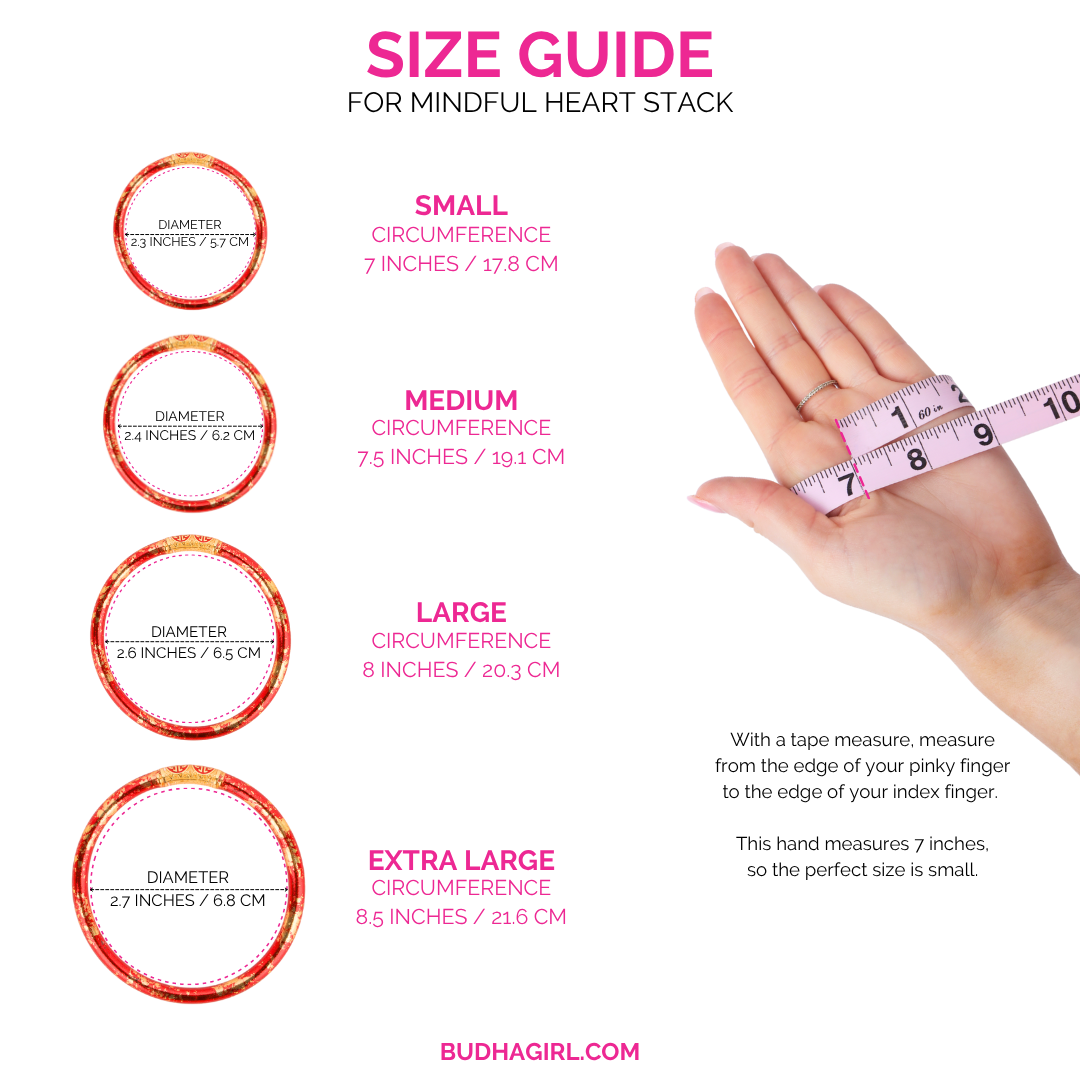 American Heart Association Mindful Heart Bangle Bracelet Stack | BuDhaGirl
