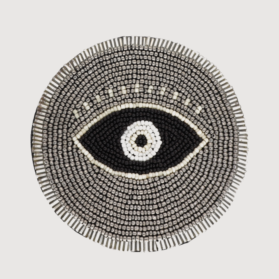 Black and Silver Eye Coasters | BuDhaGirl