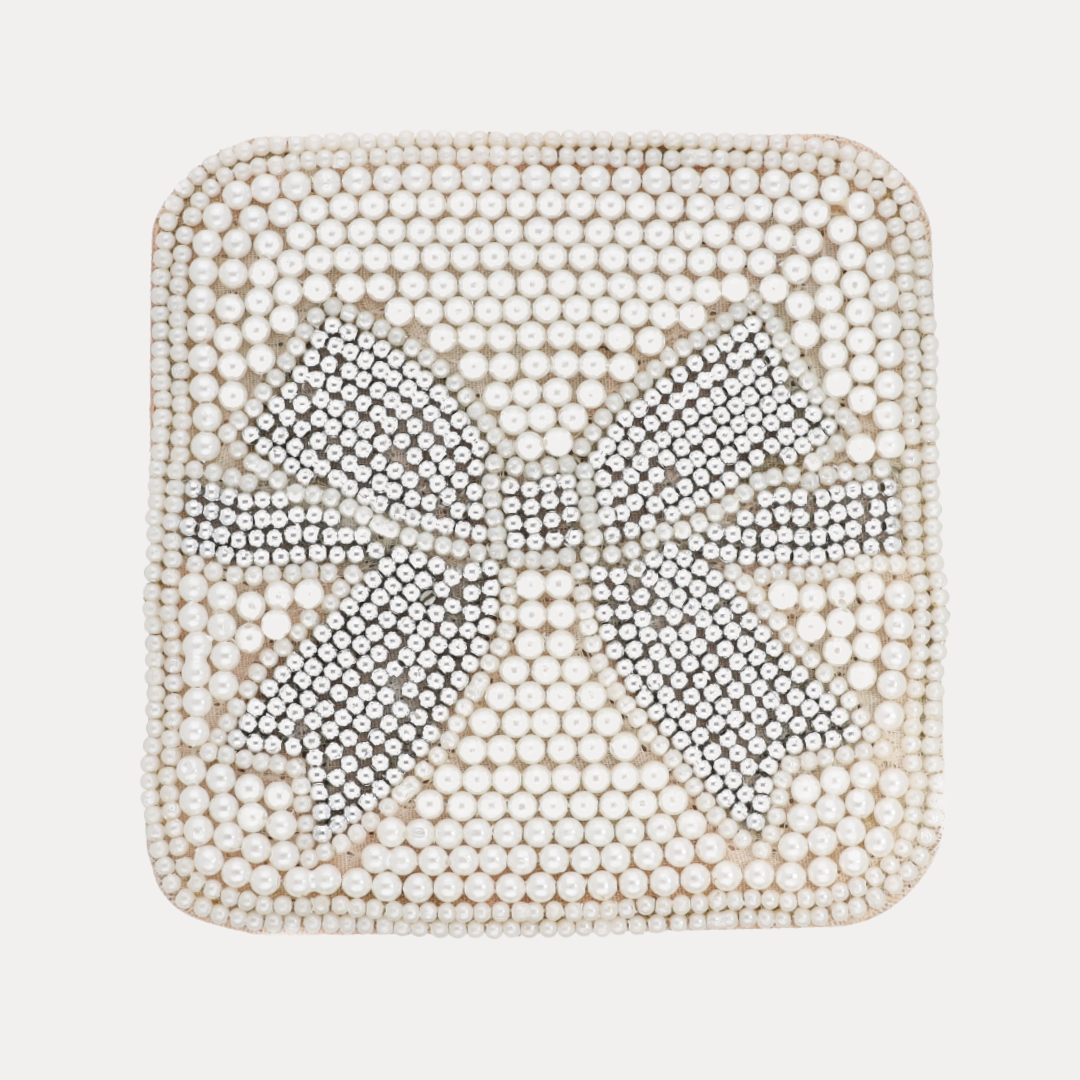 Pearl Bow Holiday Coasters | BuDhaGirl