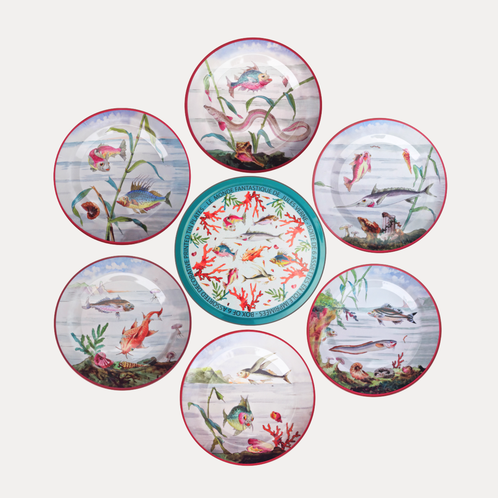 Au Bain Marie Jules Verne Tin Plates | Ocean Decor | BuDhaGirl