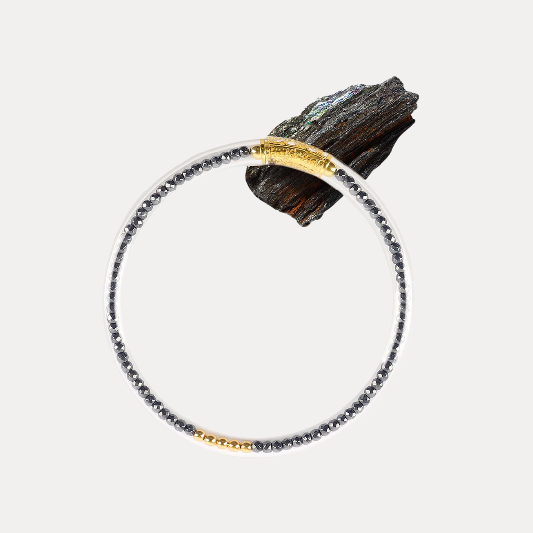 Hematite Luxe All Weather Bangle®(AWB®) - Serenity Prayer | Bangle Bracelets for Women | BuDhaGirl