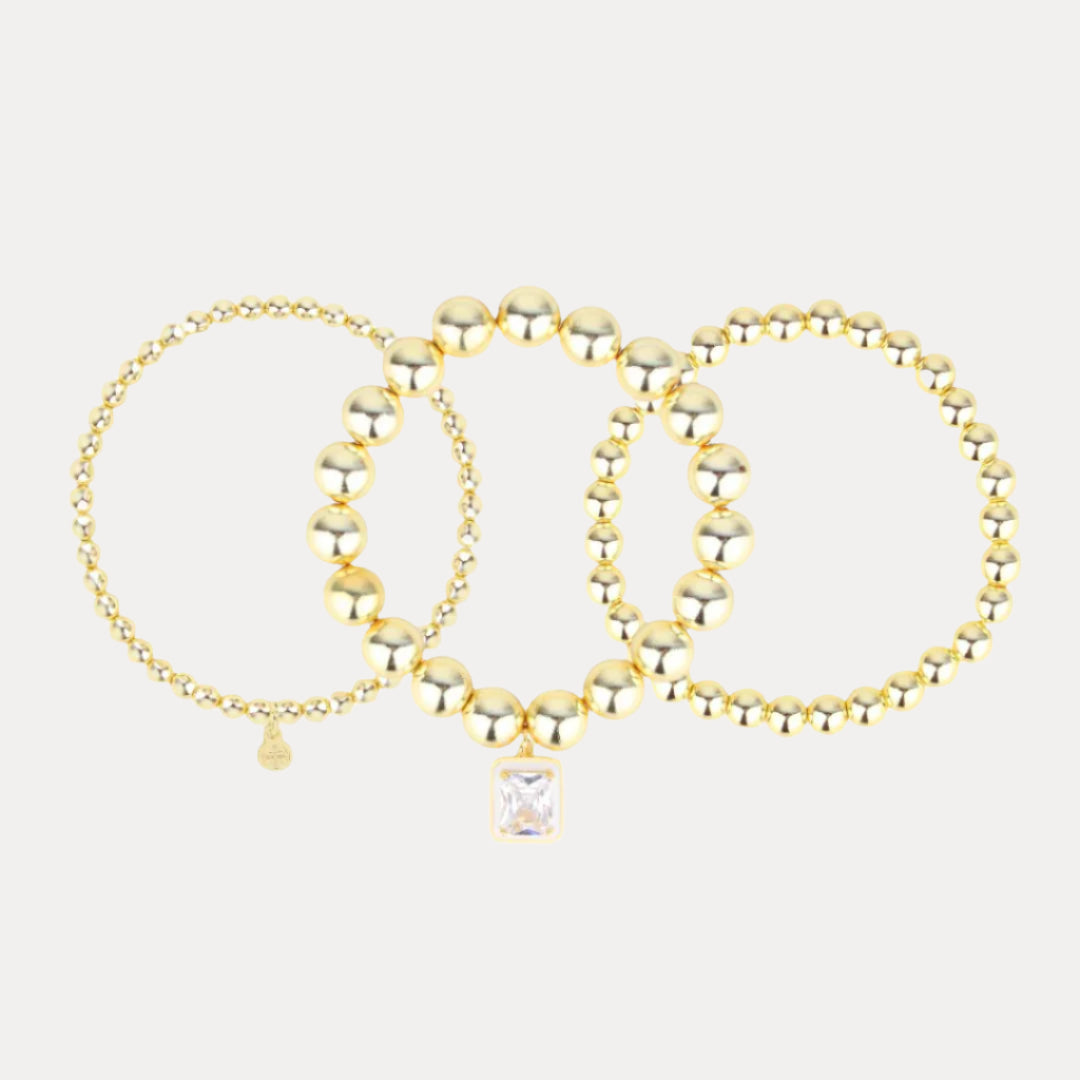 Melinda Beaded Bracelet Set | Gold Bracelet Set for Women | BuDhaGirl