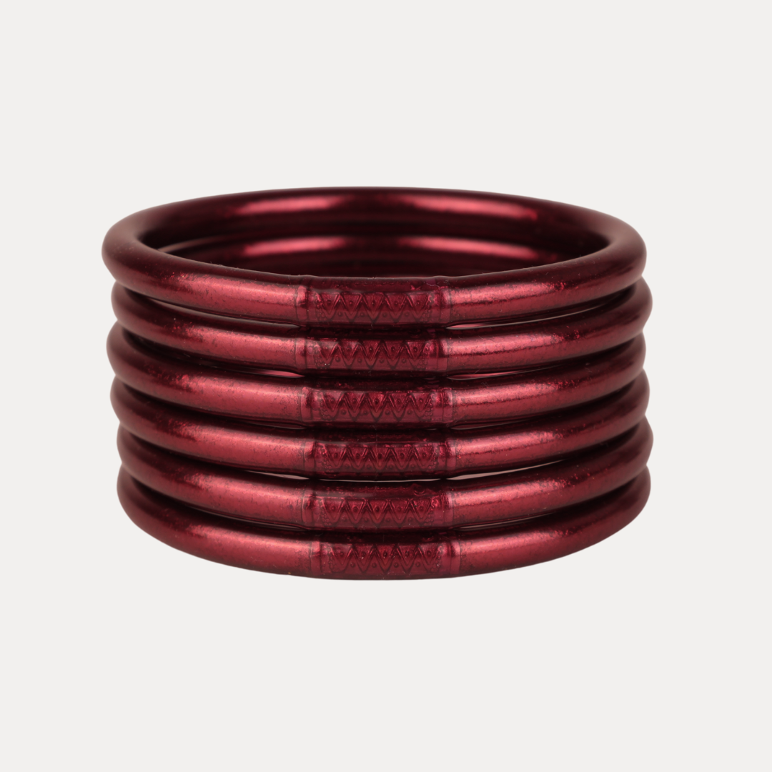 Merlot & Leopard All Weather Bangle Bracelet Bundle | BuDhaGirl