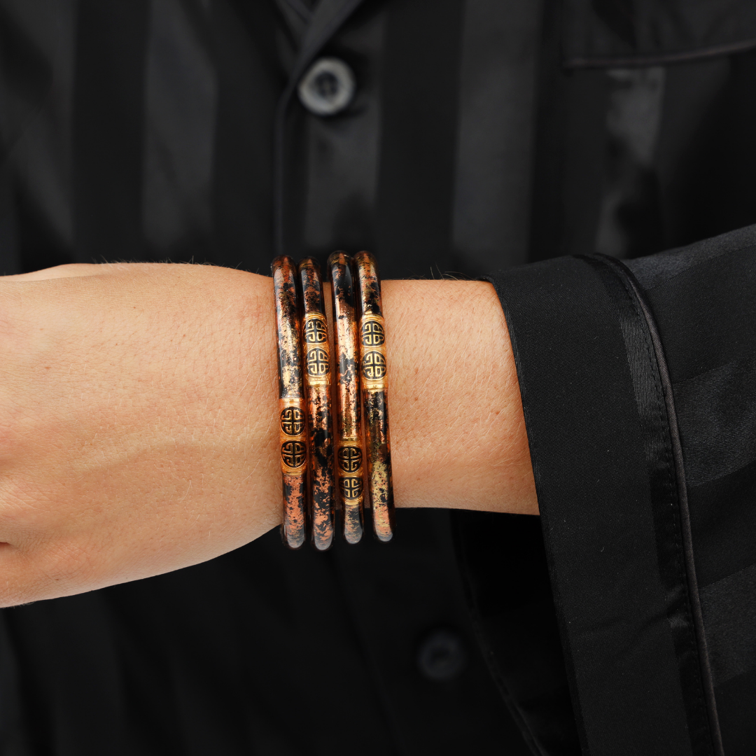 Merlot & Leopard All Weather Bangle Bracelet Bundle | BuDhaGirl