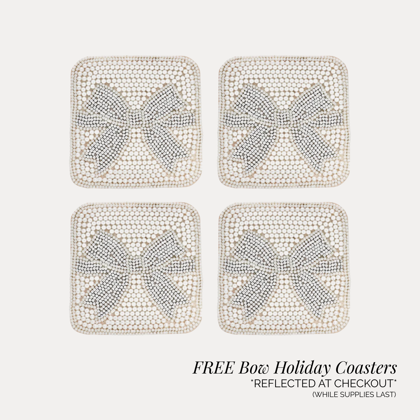 National Wear Your Pearls Day Stack | Free Bow Pearl Coasters Gift with Purchase
