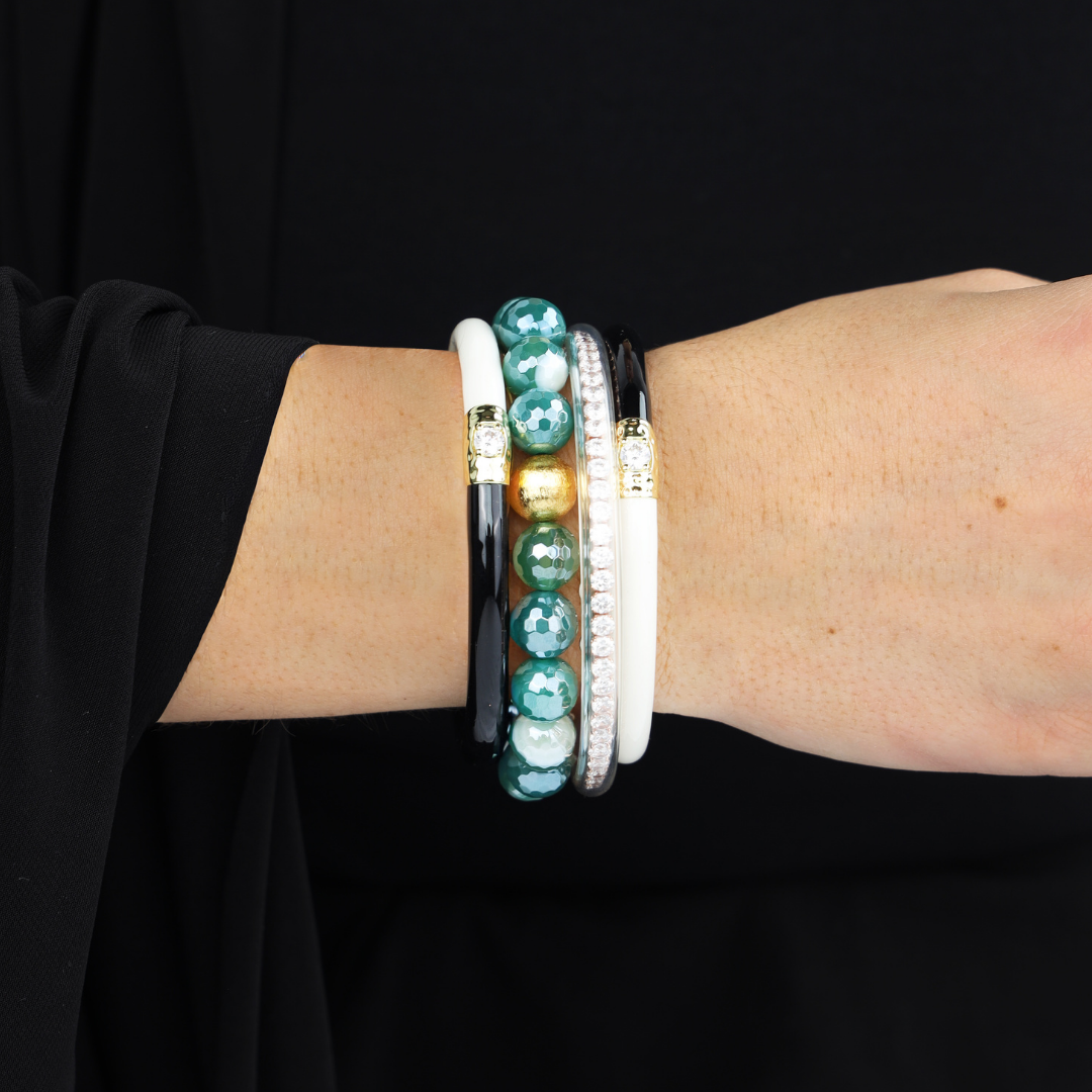 The Black & White Holiday Stack | Bangles, Bracelets, Jewelry | BuDhaGirl