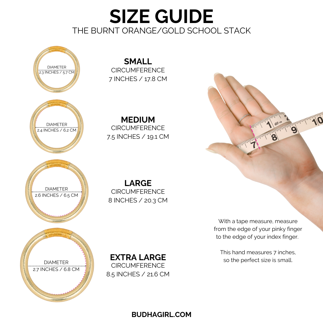 The Burnt Orange Gold School Bangle Stack | BuDhaGirl