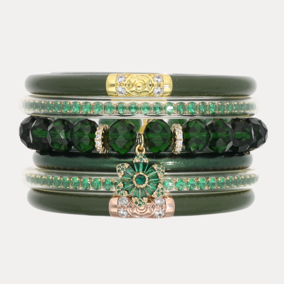 The Green Holiday Stack | Bangles, Bracelets, Jewelry | BuDhaGirl