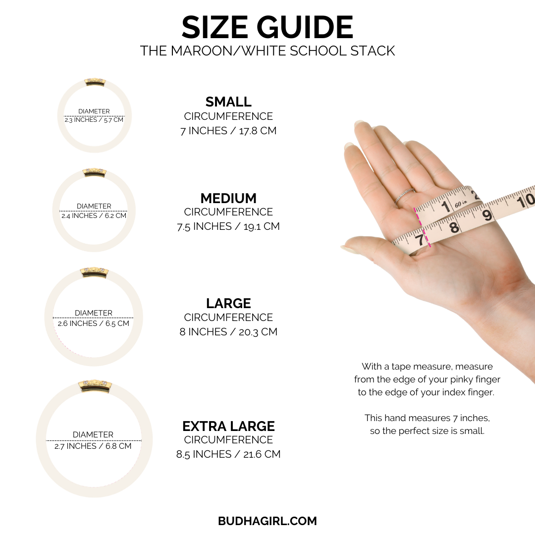 The Maroon White School Bangle Stack | BuDhaGirl