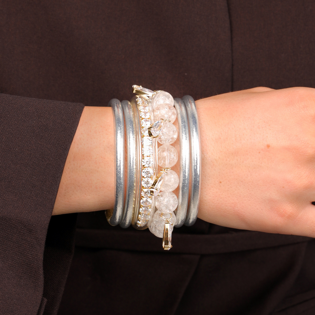 The Silver Icicle Sparkle Stack | Bangles, Bracelets, Jewelry | BuDhaGirl