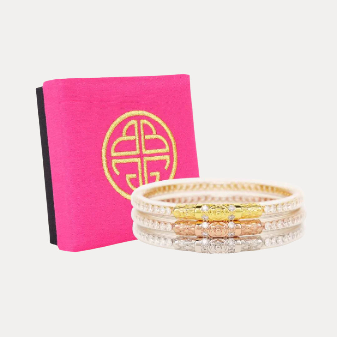 12.01.720.183.S3,12.01.720.183.M3,12.01.720.183.L3,12.01.720.183.XL3, Three Queens All Weather Bangles® (AWB®) - Clear Crystal | Bangle Bracelets for Women | BuDhaGirl