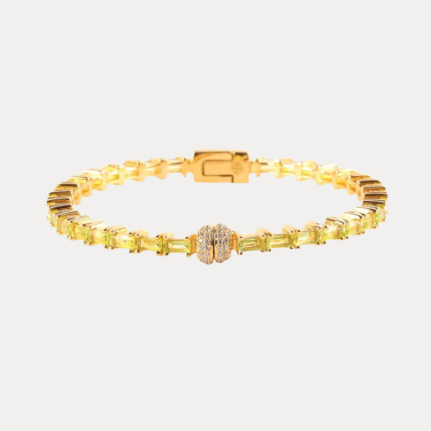 Peridot Baguette Crystals Aurora Bracelet | BuDhaGirl