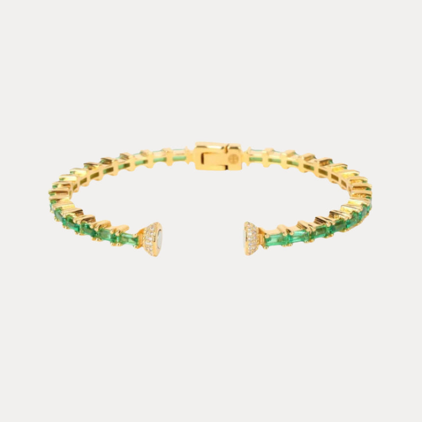 Emerald Baguette Crystals Aurora Bracelet | BuDhaGirl