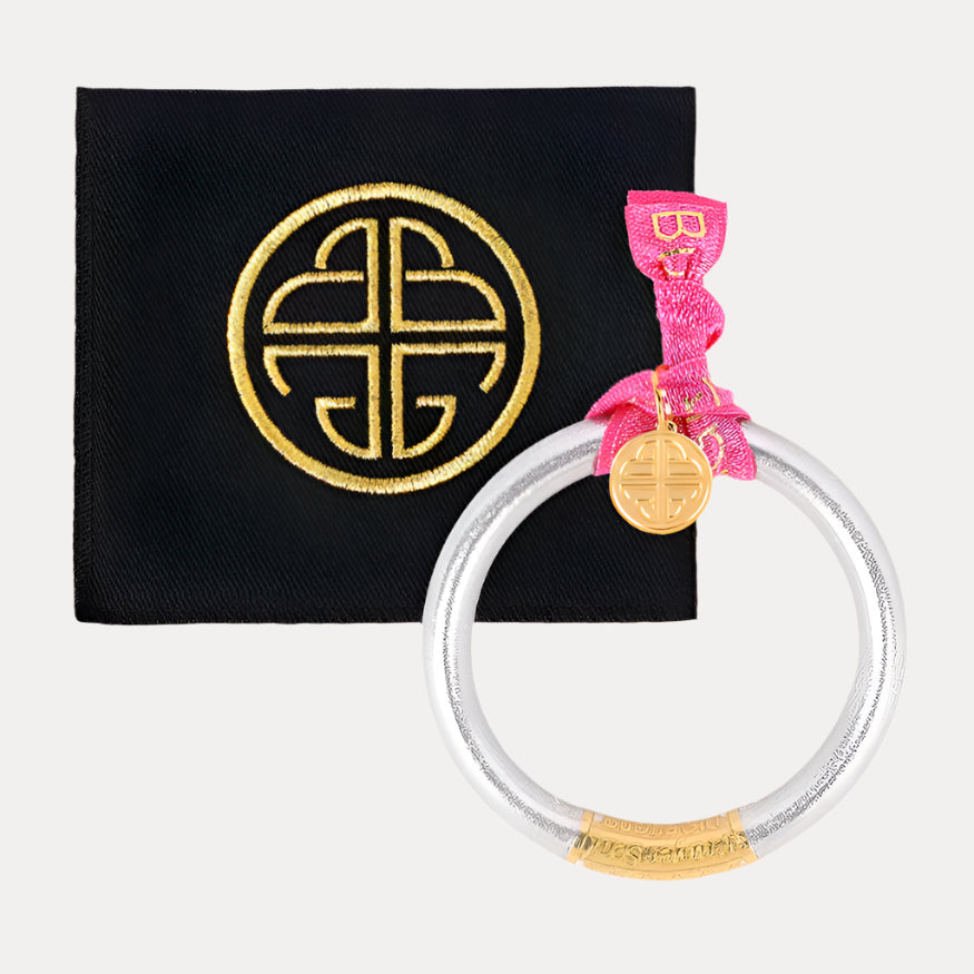 Silver Tzubbie All Weather Bangle® (AWB®) - Serenity Prayer | Bangle Bracelets for Women | BuDhaGirl