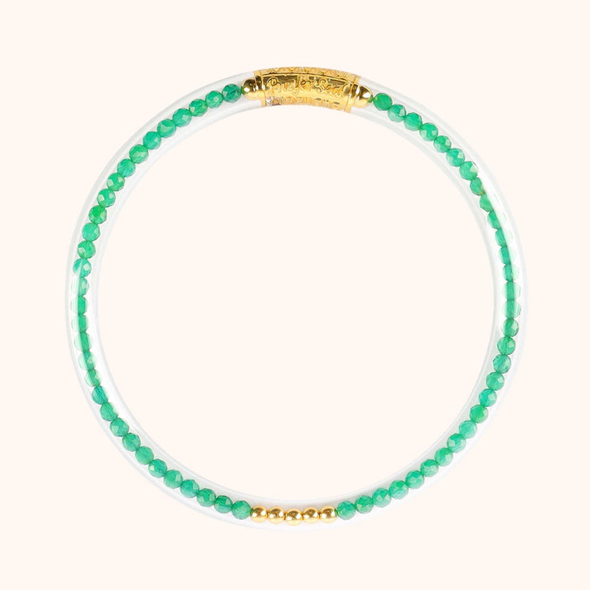 Green Onyx Luxe All Weather Bangle®(AWB®) - Serenity Prayer | Bangle Bracelets for Women | BuDhaGirl
