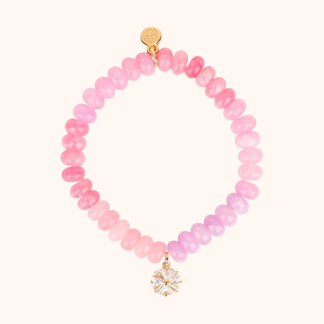 Pansy Beaded Bracelet - Light Pink