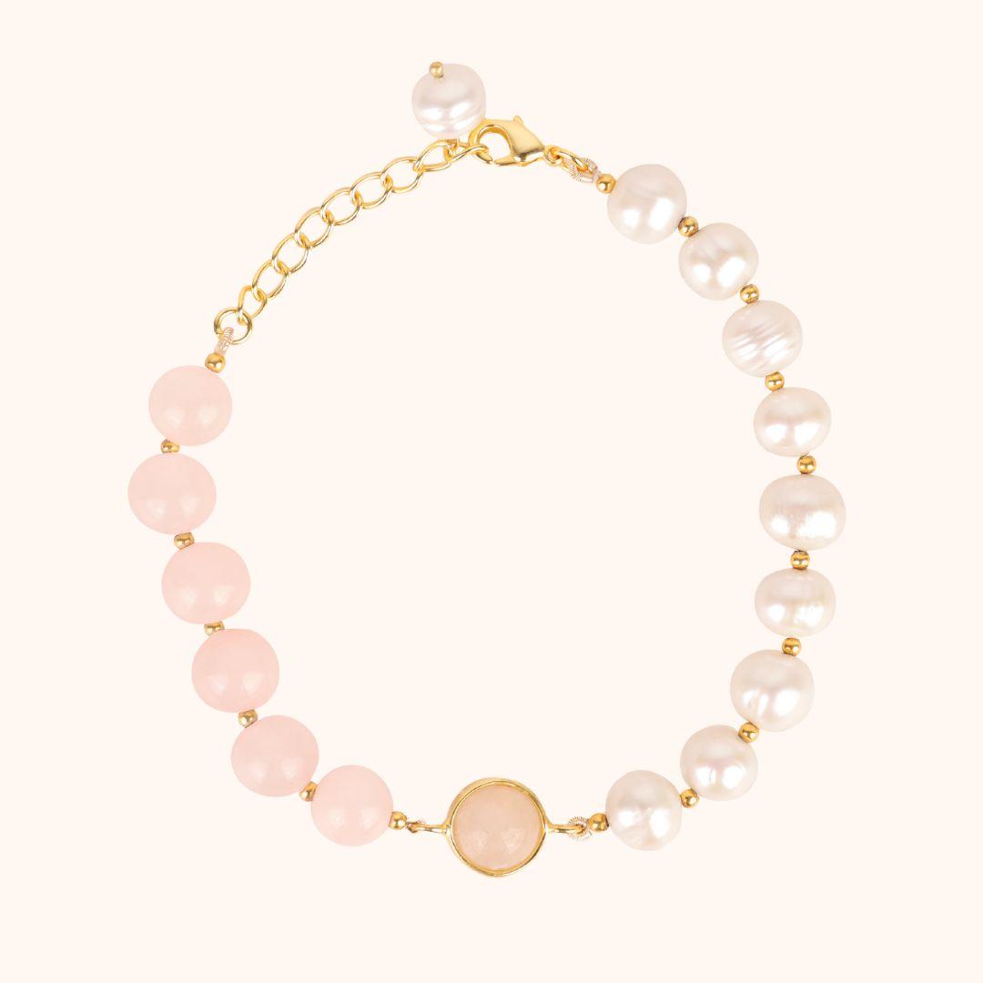 Margarite Bracelet - Rose Quartz/Pearl