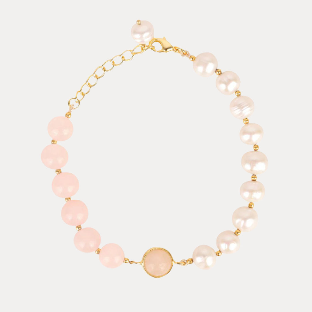 Margarite Bracelet - Rose Quartz/Pearl