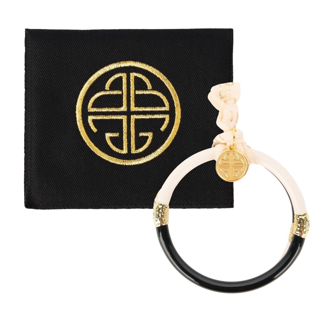 Black/Ivory Yin & Yang All Weather Bangles® (AWB®) | Bangle Bracelets for Women | BuDhaGirl