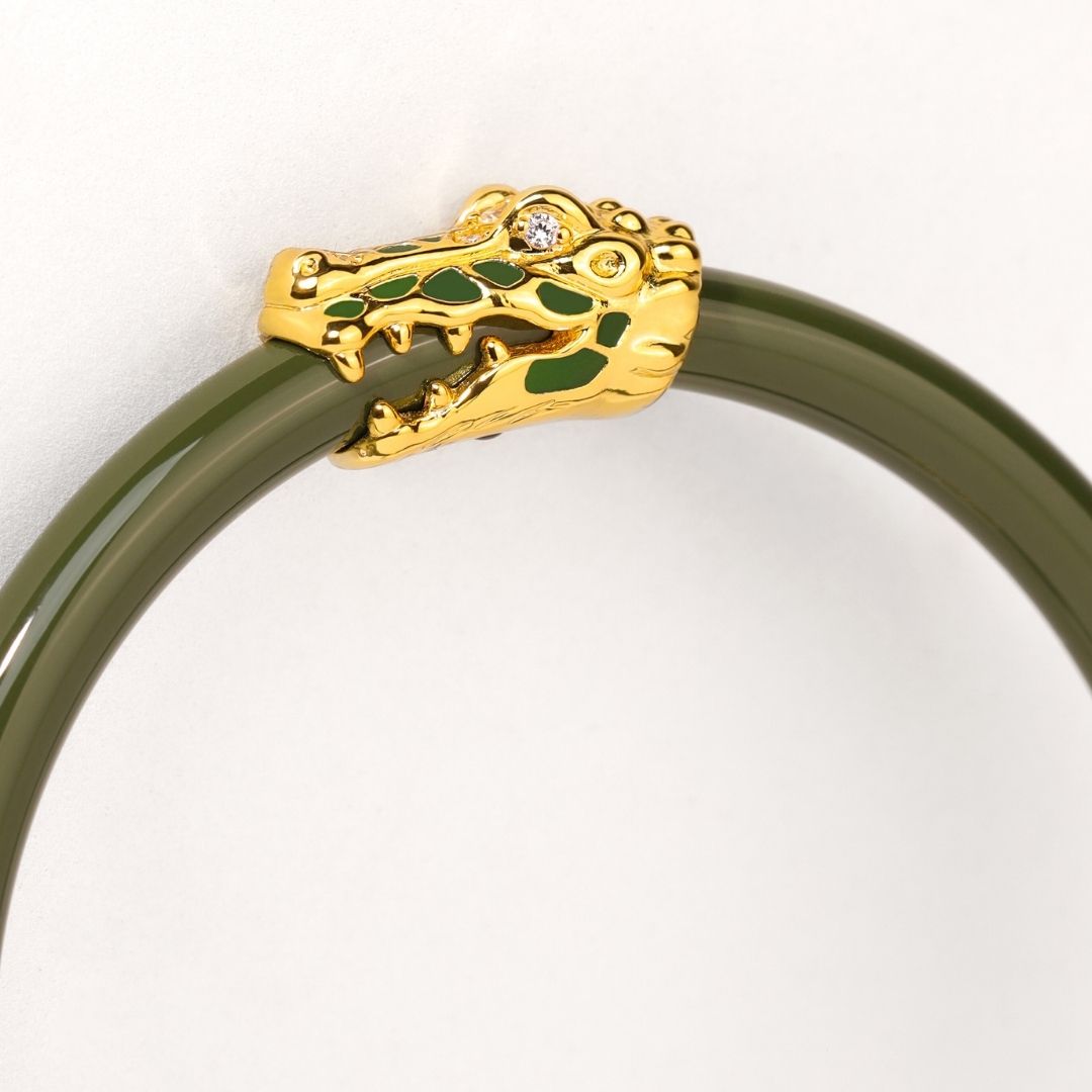 Fauna Crocodile All Weather Bangle® (AWB®) - Jade