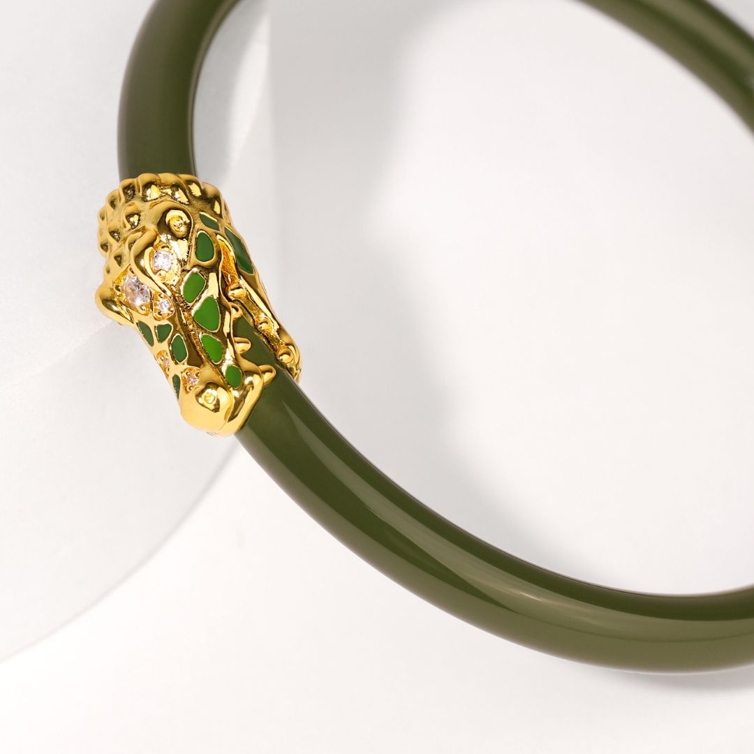 Fauna Crocodile All Weather Bangle® (AWB®) - Jade