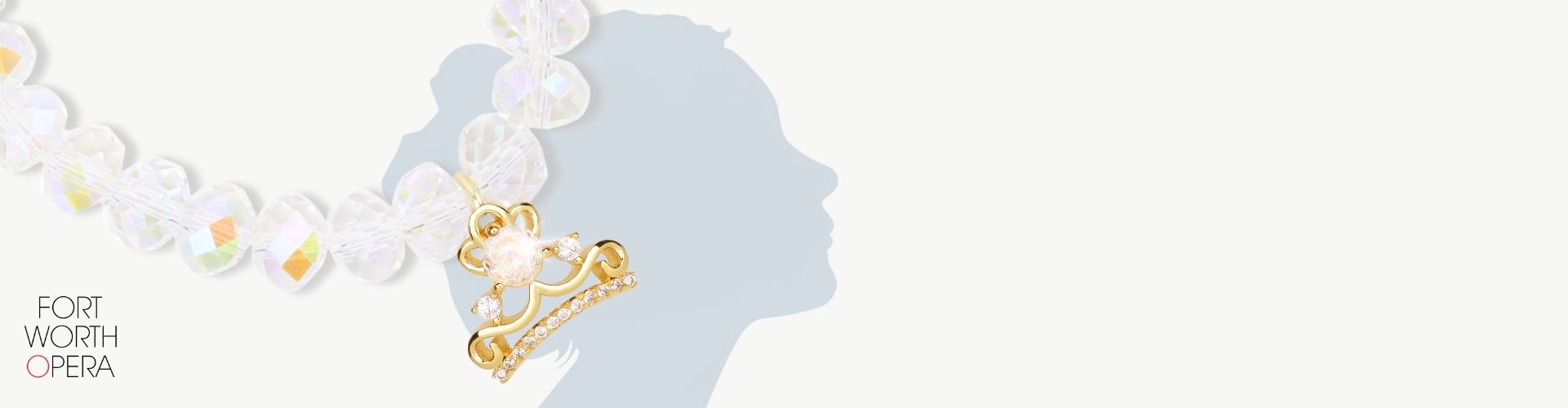 Fort Worth Opera Cinderella Bracelet with Gold Crown Charm | BuDhaGirl