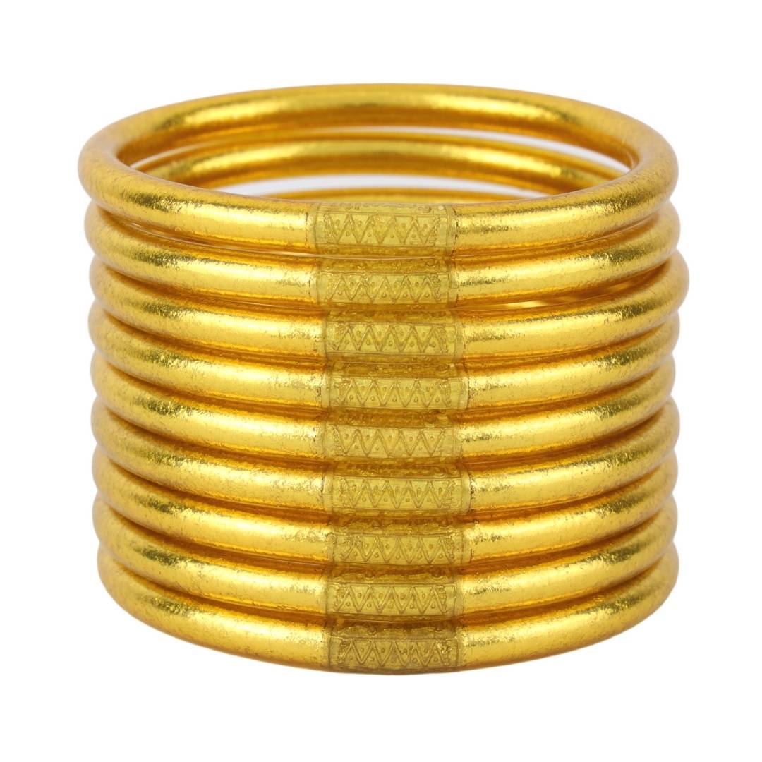 12.01.101.44.S9,12.01.101.44.M9,12.01.101.44.L9,12.01.101.44.XL9, Gold All Weather Bangles® (AWB®) - Serenity Prayer | Bangle Bracelets for Women | BuDhaGirl