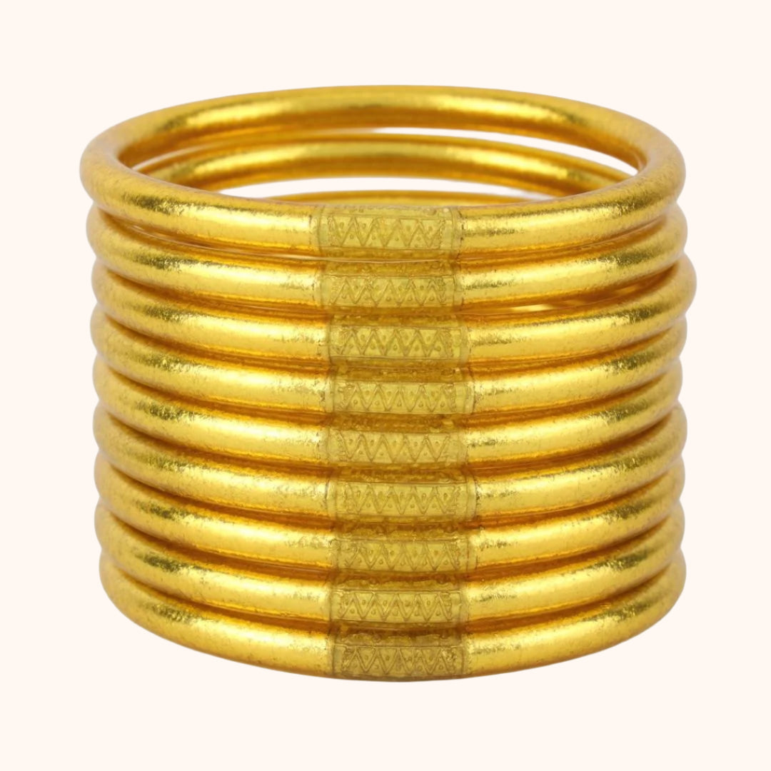 12.01.101.44.S9,12.01.101.44.M9,12.01.101.44.L9,12.01.101.44.XL9, Gold All Weather Bangles® (AWB®) - Serenity Prayer | Bangle Bracelets for Women | BuDhaGirl