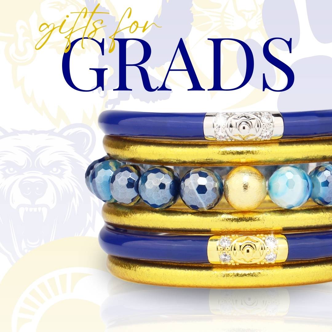 Graduation Gifts for School Spirit: Blue/Gold Bangle Bracelet Stack