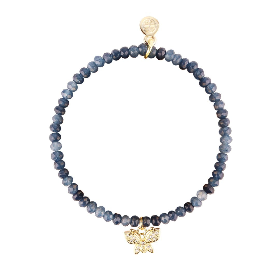 Luna Bracelet - Indigo With Butterfly Charm