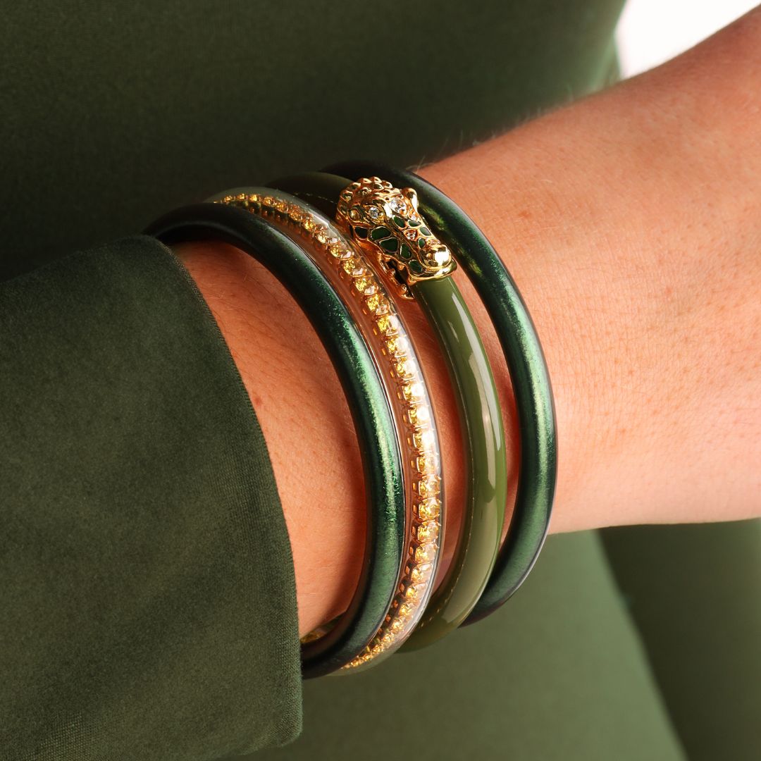 Jade Crocodile Bangle Bracelet Stack | BuDhaGirl