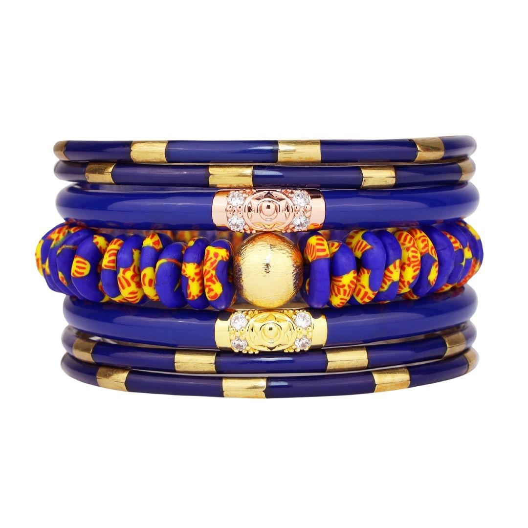 Lapis Summer Blues Bangle Bracelet Stack | BuDhaGirl