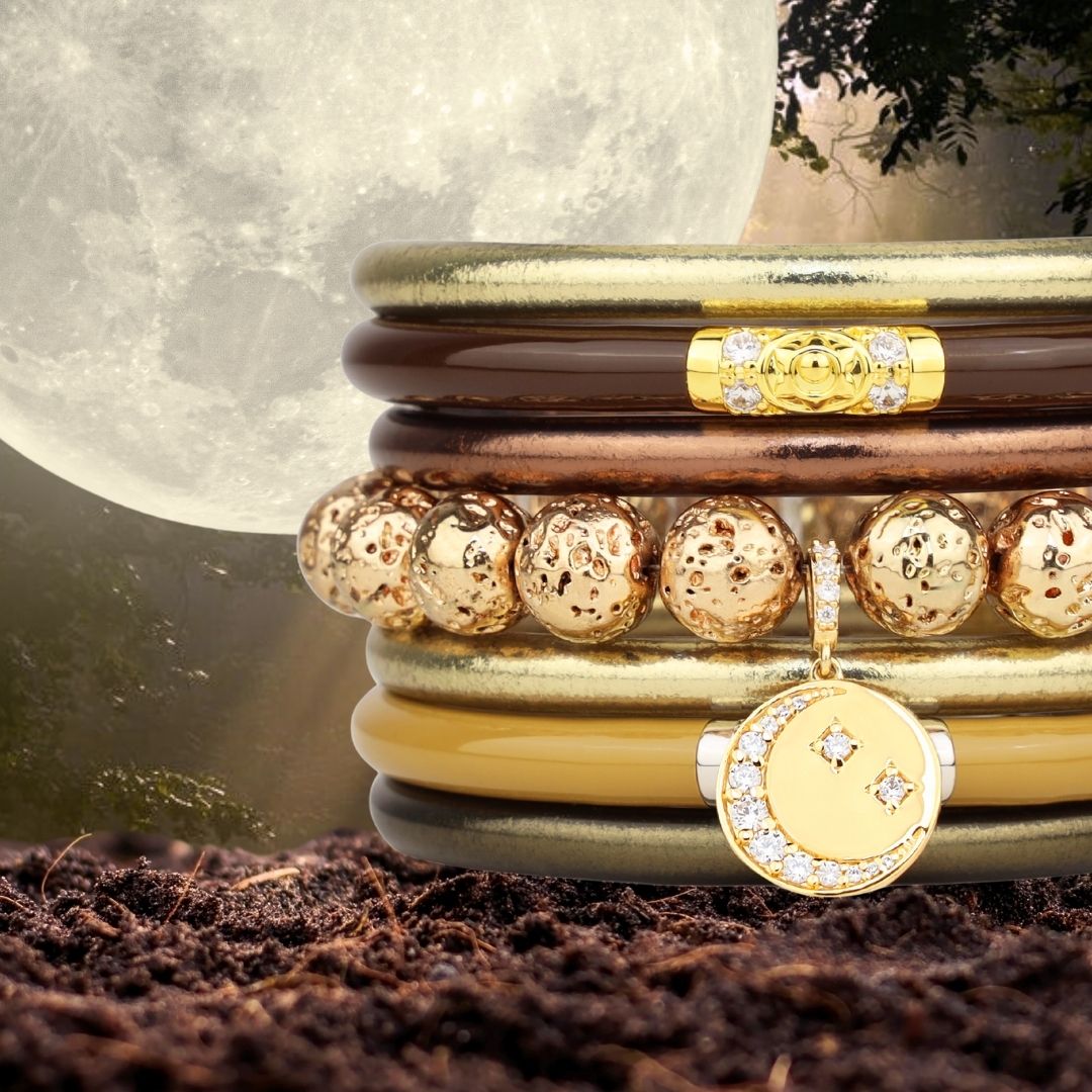 March's Full Moon Bangle Bracelet Stack - The Worm Moon Stack | BuDhaGirl