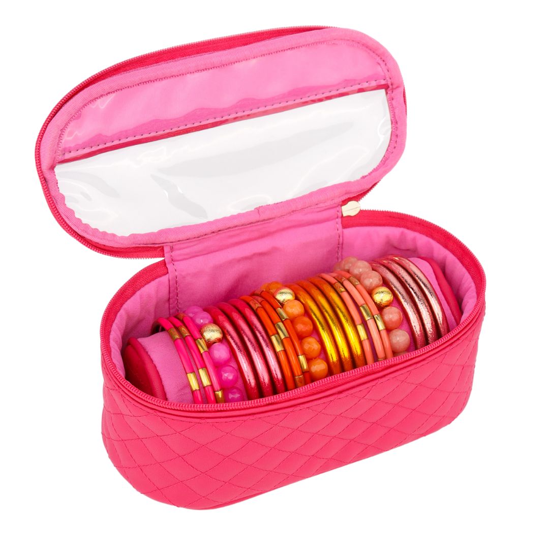 Mindful Monday Exclusive Pink Travel Case Bundle Filled with Bangles and Bracelets | BuDhaGirl