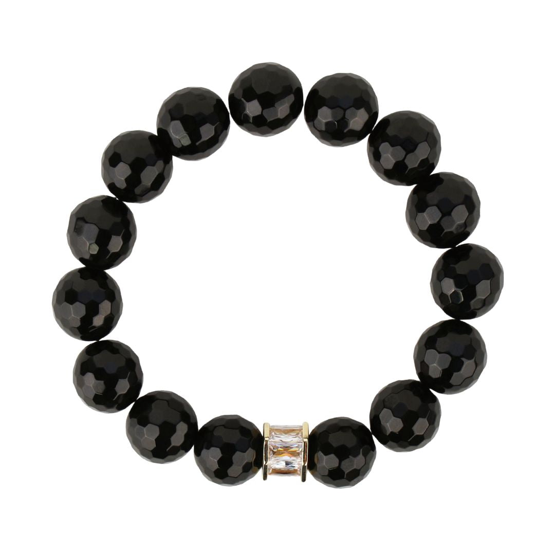 Mizuki Duo Bracelet Set | Black & Gold Beaded Bracelets