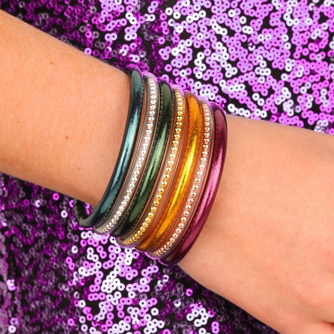 Mardi Gras Magnifique Luxe Bangle Bracelet Stack of the Week | BuDhaGirl