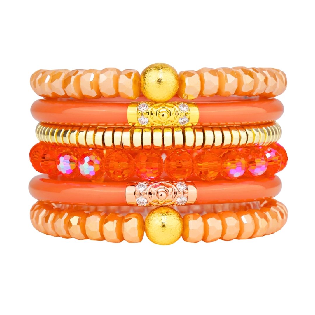 Orange Creamsicle Bangle Bracelet Stack for National Ice Cream Day | BuDhaGirl