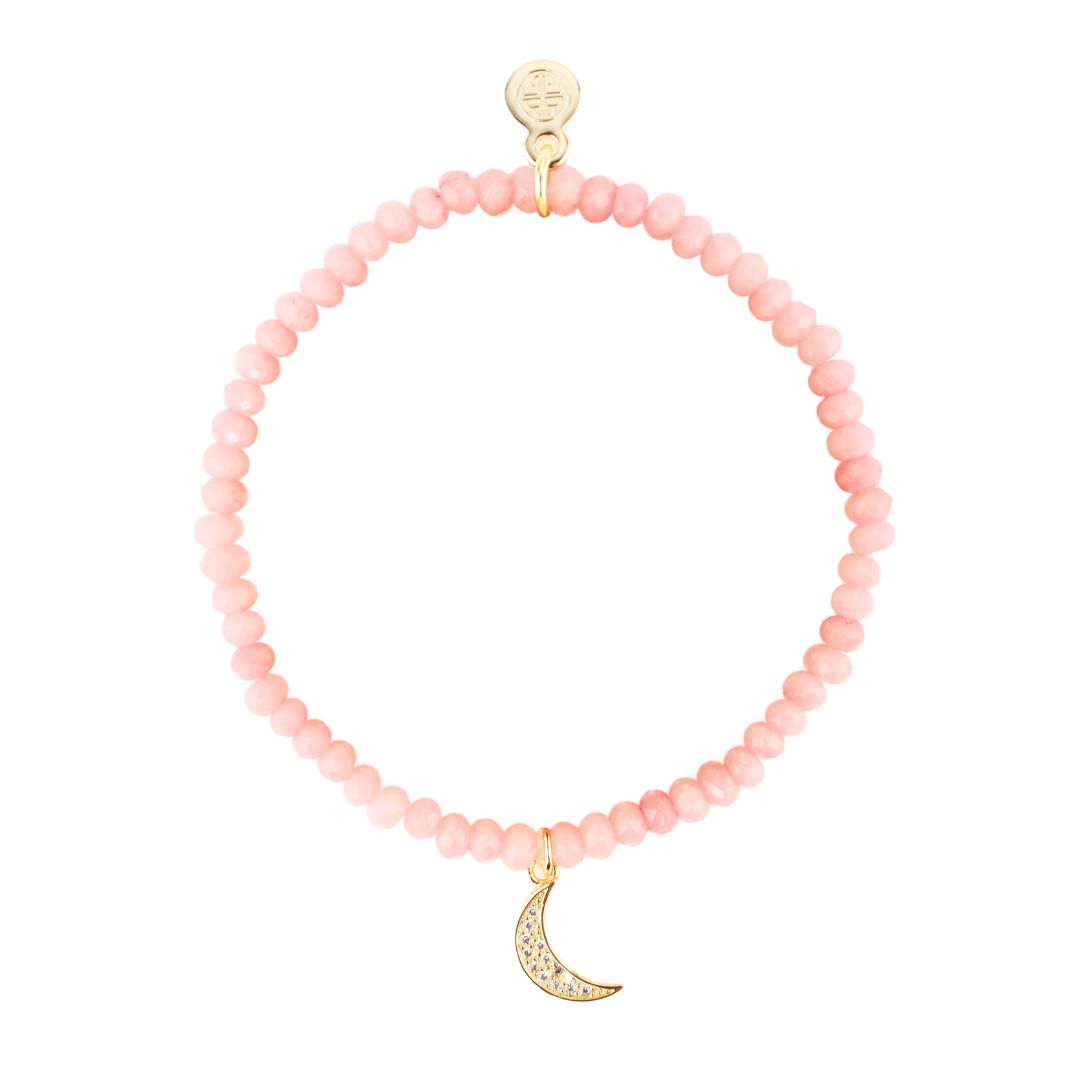 Luna Bracelet - Peony With Moon Charm