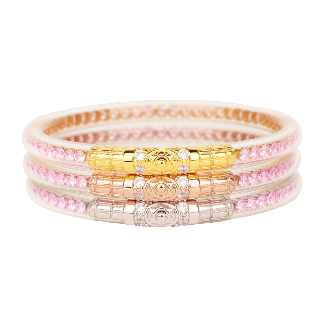 Petal Pink Three Queens All Weather Bangles Bracelets | BuDhaGirl