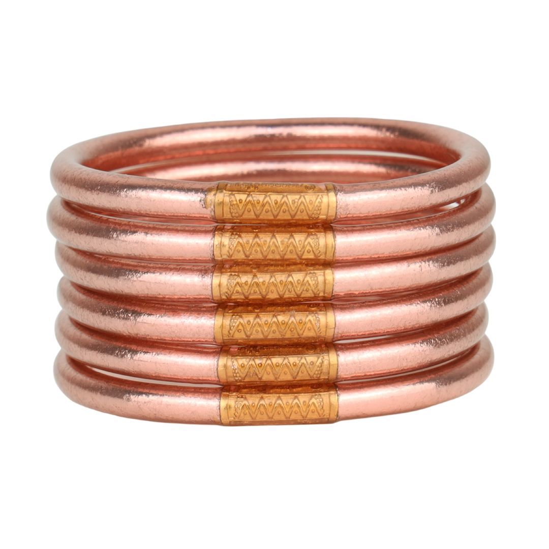 12.01.113.72.S6,12.01.113.72.M6,12.01.113.72.L6,12.01.113.72.XL6, Rose Gold All Weather Bangles® (AWB®) - Serenity Prayer | Bangle Bracelets for Women | BuDhaGirl