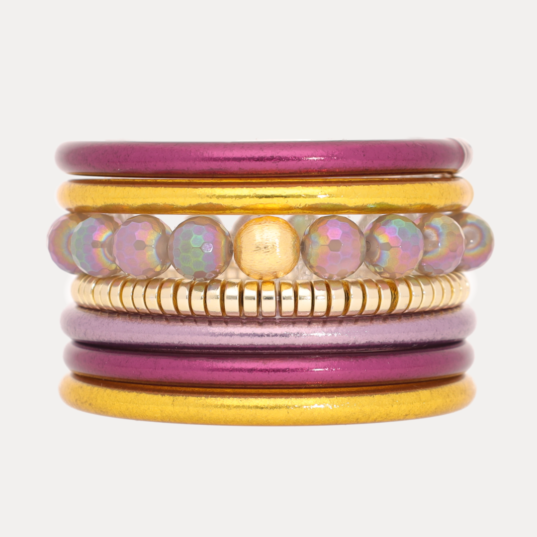 The Purple Gold School Bangle Stack | BuDhaGirl 