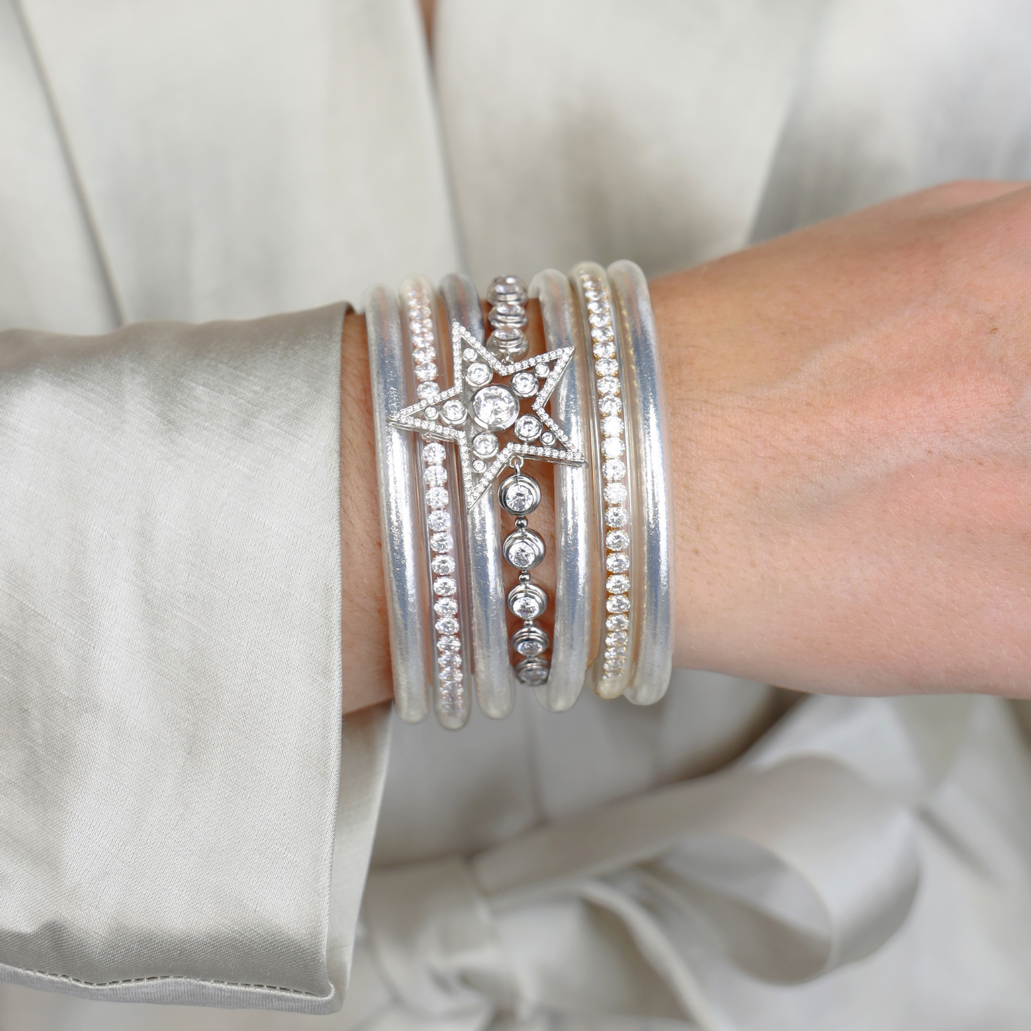 The Silver Star Sparkle Stack | Bangles, Bracelets, Jewelry | BuDhaGirl