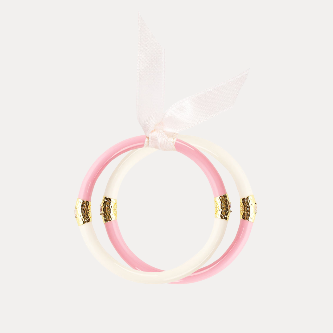 Pink/Ivory (Rosa/Marfil) Yin & Yang All Season Bangles™ (ASB™) para niñas