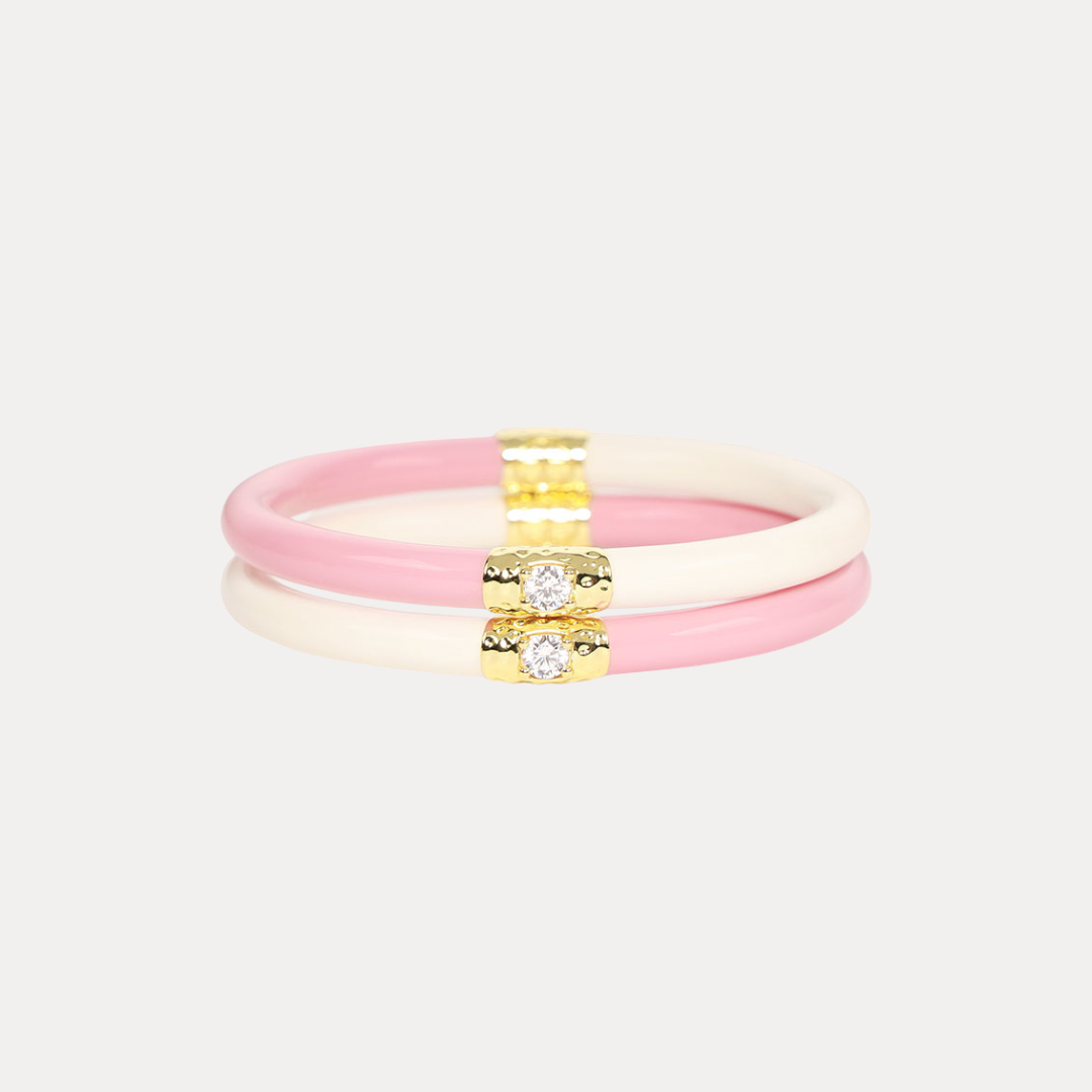 Pink/Ivory (Rosa/Marfil) Yin & Yang All Season Bangles™ (ASB™) para niñas