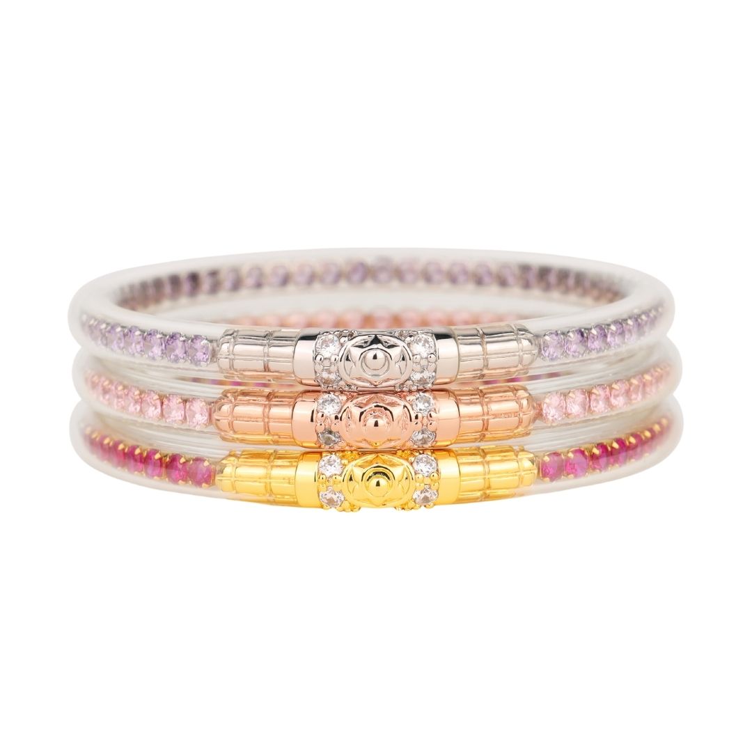 Valentine's Day Bangle Bracelet Stacks for Women - Mixed Three Queens All Weather Bangles Stack | BuDhaGirl