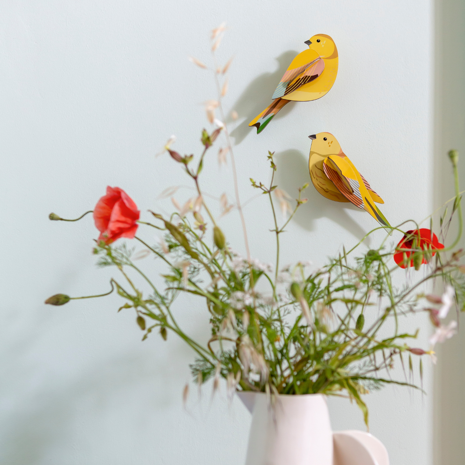 Citrinella Pair Wall Art | Sustainable 3D Bird Decor | BuDhaGirl