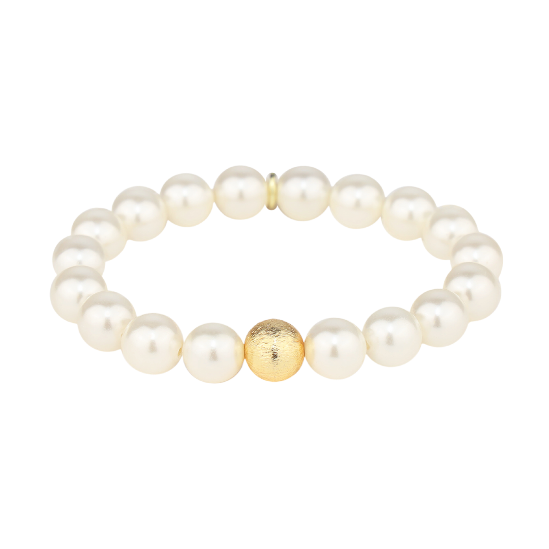 Pulsera Mala de perlas blancas