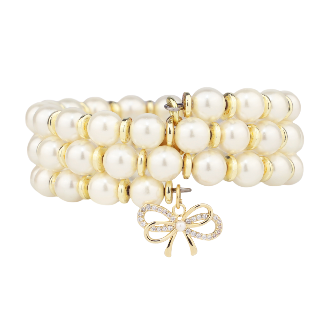 White Pearl Wrap Bracelet