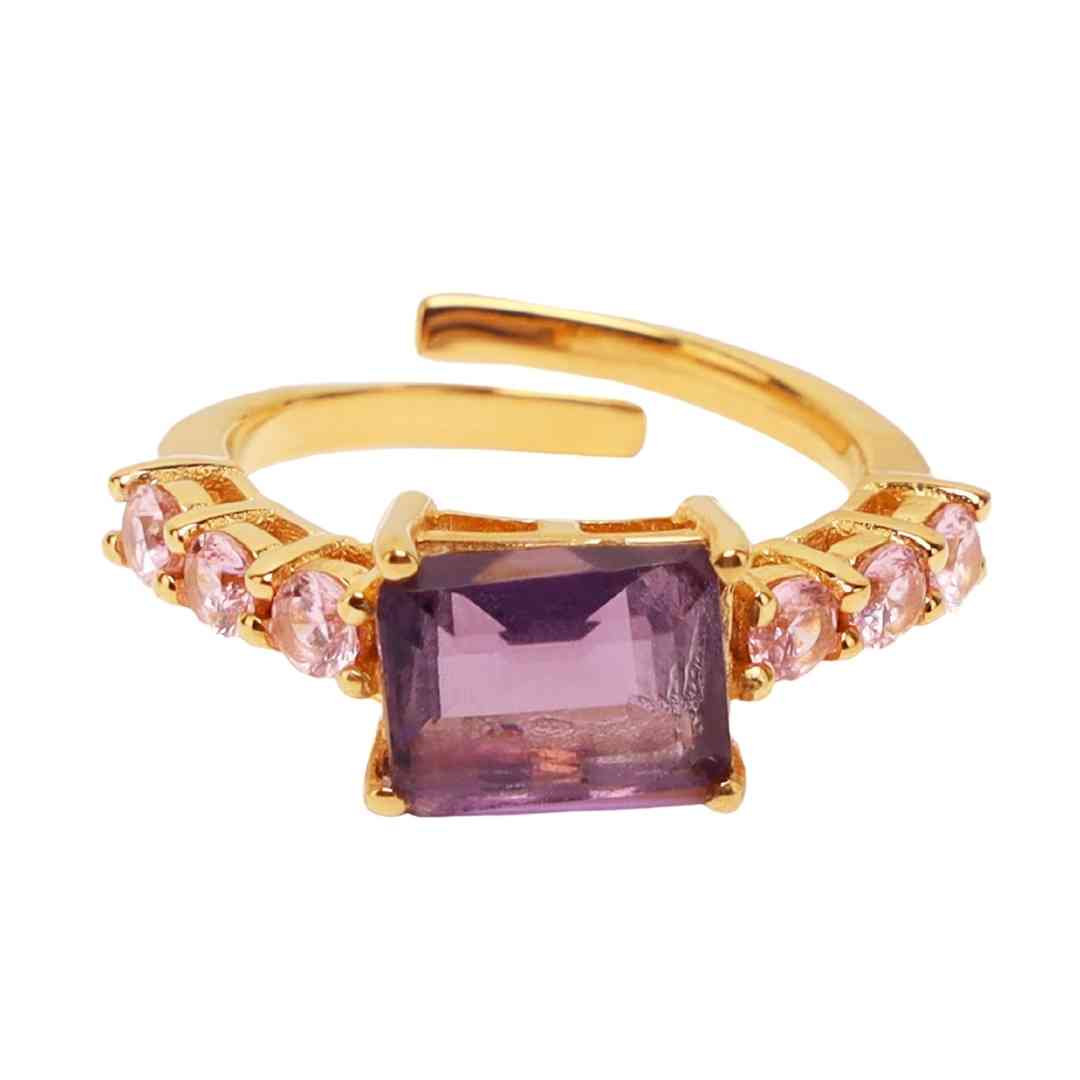 Purple Crystal | Emerald Cut | Princess Ring | BuDhaGirl
