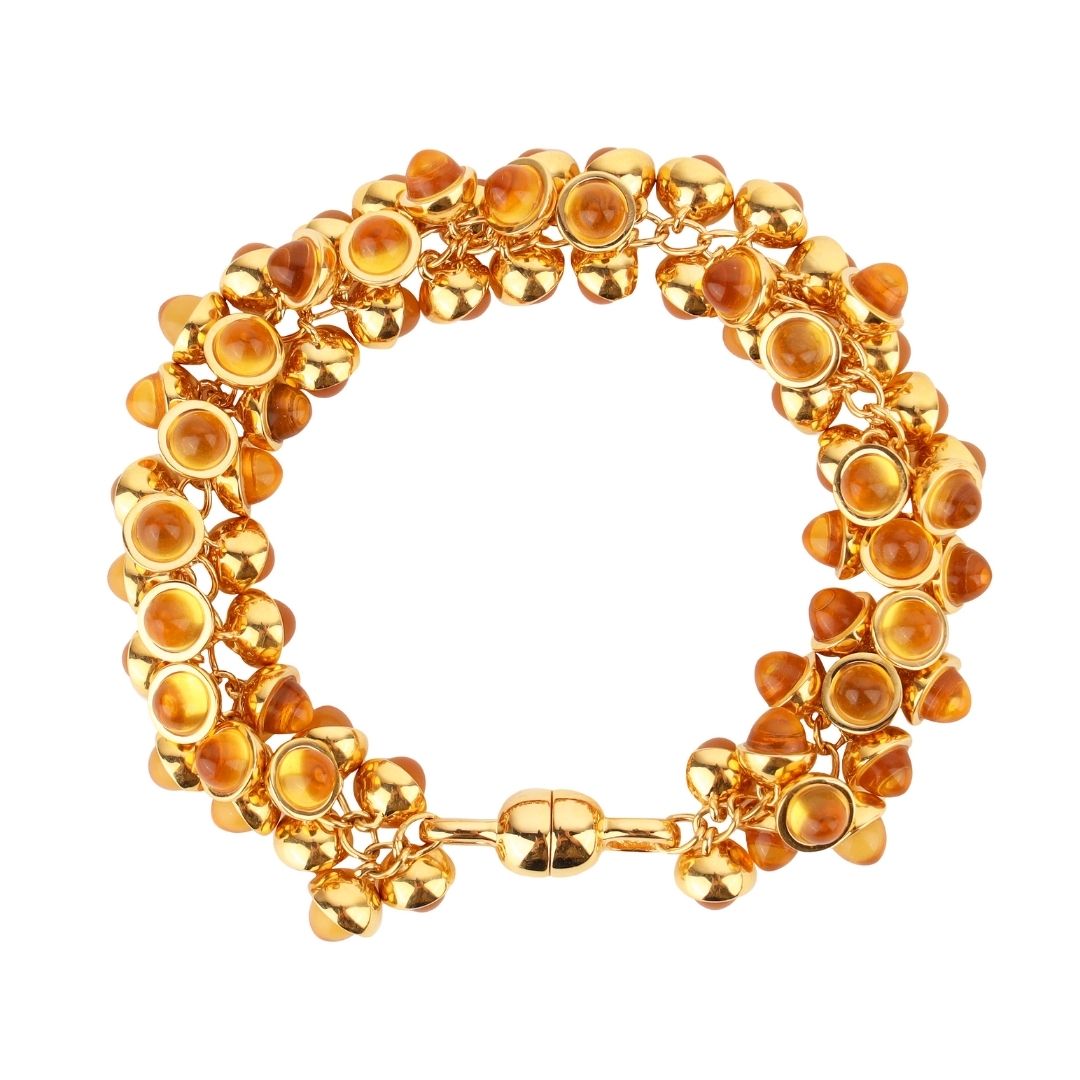 Cosmic Cabochon Cut Crystals Bracelet - Citrine | BuDhaGirl